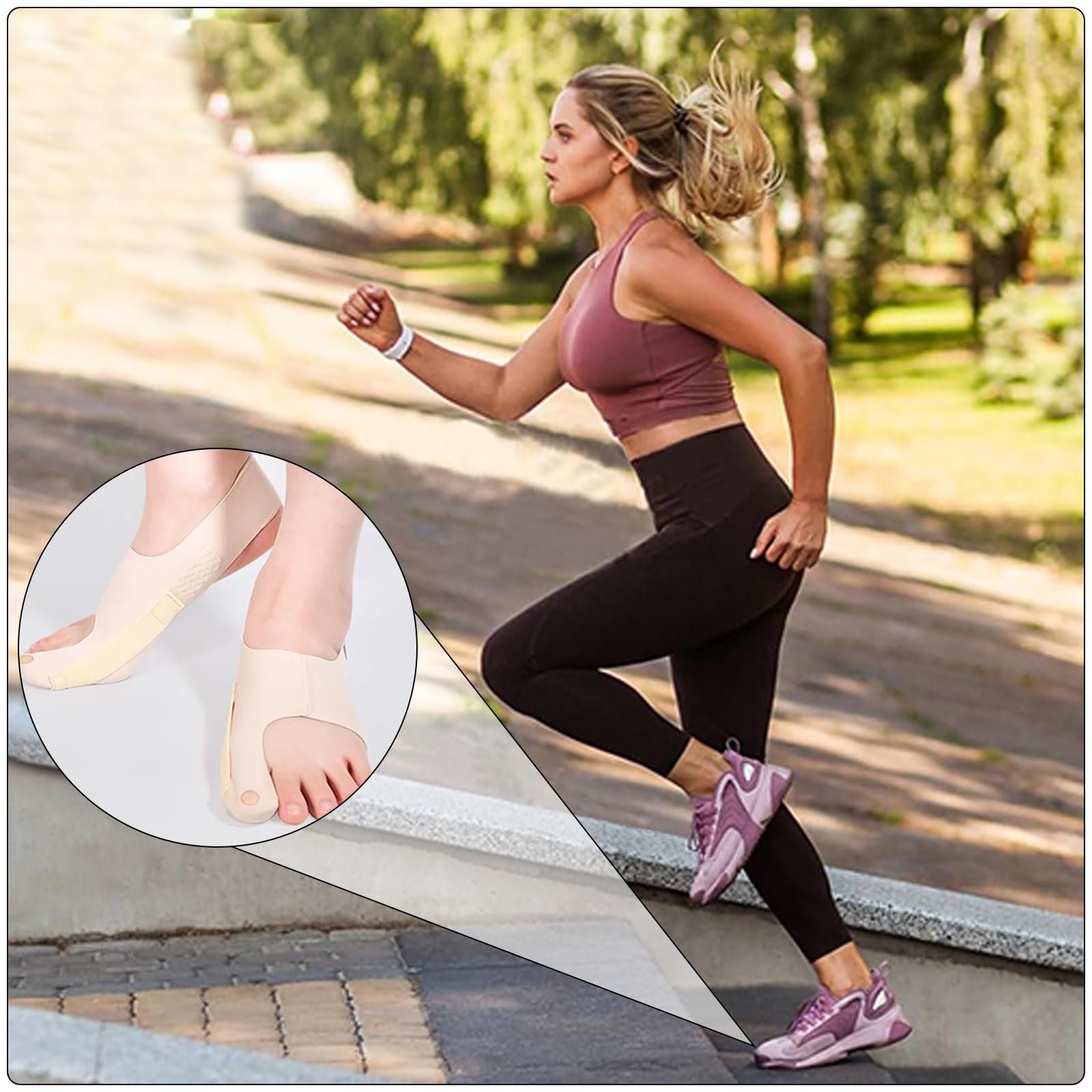 Коректор великого пальця стопи (2 шт. в упаковці) з нековзним ремінцем на п'яті, ергономічний, фото №6