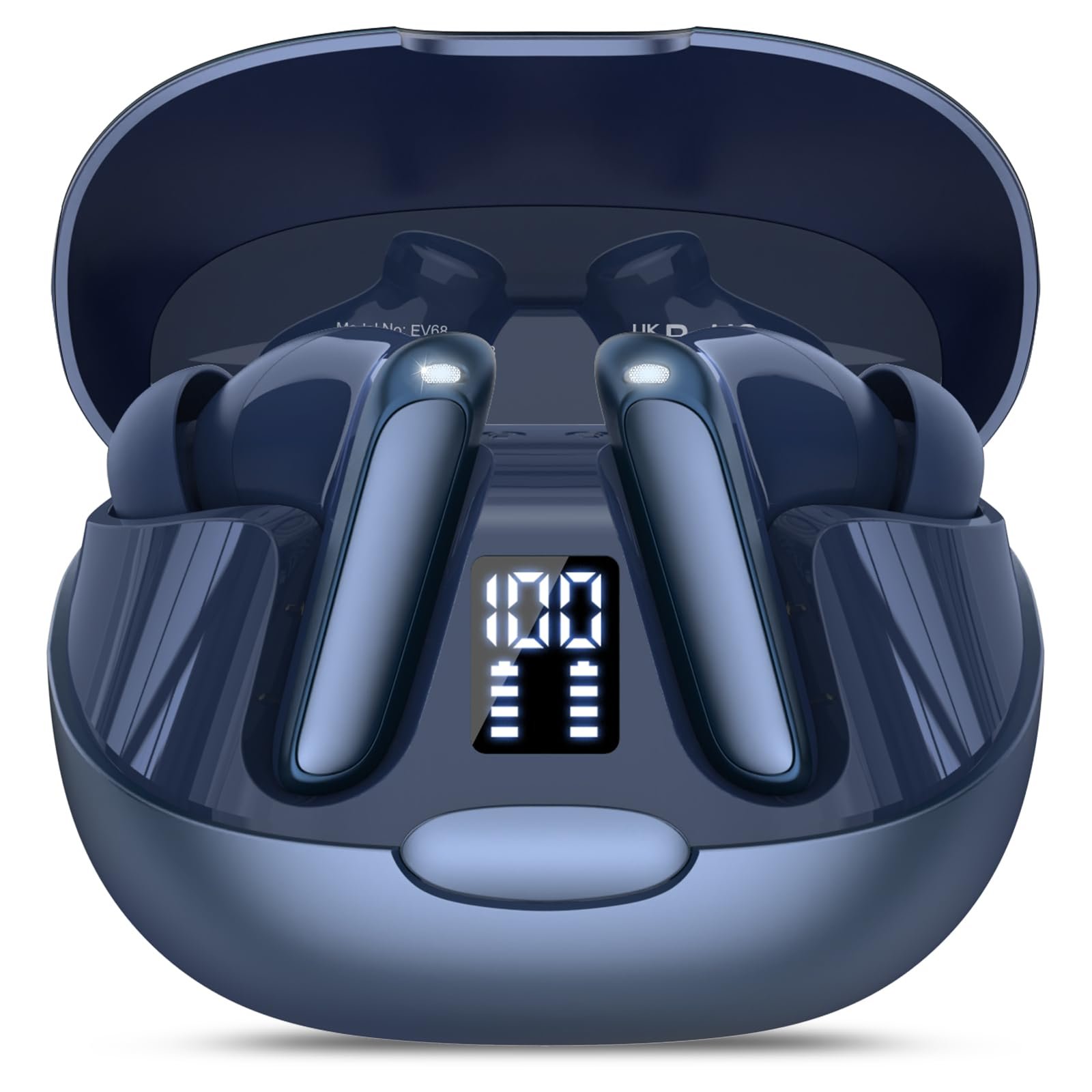 Навушники-перекладачі AI, 3-в-1 голосу 164 мовами з додатком, Bluetooth 5.3 для навчання, подорожей, темно-сині, фото №1