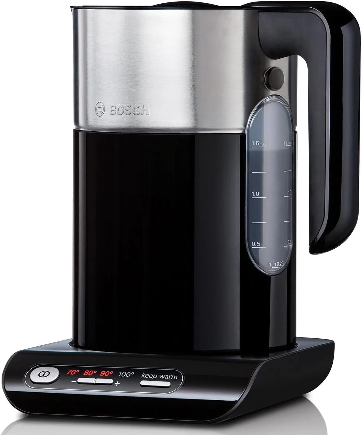 Электрочайник Bosch Styline TWK8613P / 2400 Вт / Защита от перегрева / Выбор температуры / Автоматическое отключение / 1.5 л / Черный, фото №2