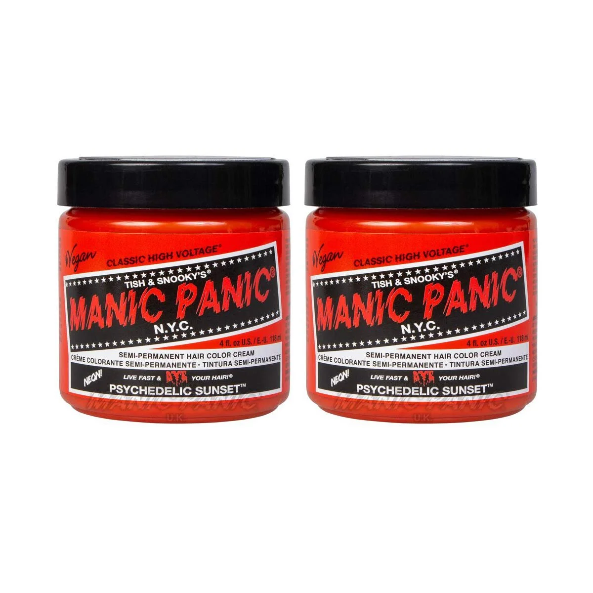 Крем-фарба Manic Panic Classic Cream Psychedelic Sunset Помаранчевий, напівперманентна, 2 x 118 мл, фото №1 Крем-фарба Manic Panic Classic Cream Psychedelic Sunset Помаранчевий, напівперманентна, 2 x 118 мл, фото №1