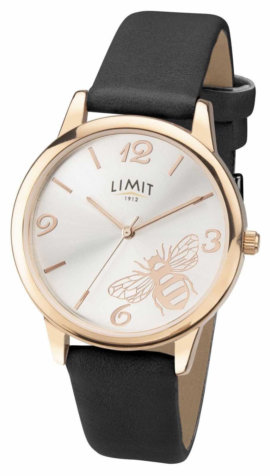 Часы Женские Limit Bee Design 60025 Серебряный Циферблат Черный Ремешок, фото №1