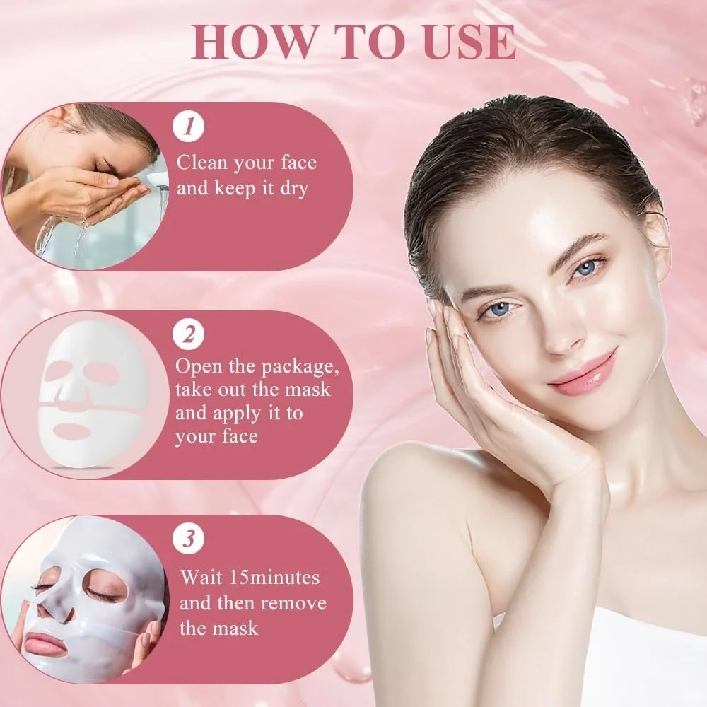 Маска Колагенова WAWJ Collagen Organic Real Deep для обличчя Зволожуюча проти зморшок (4 шт), фото №4