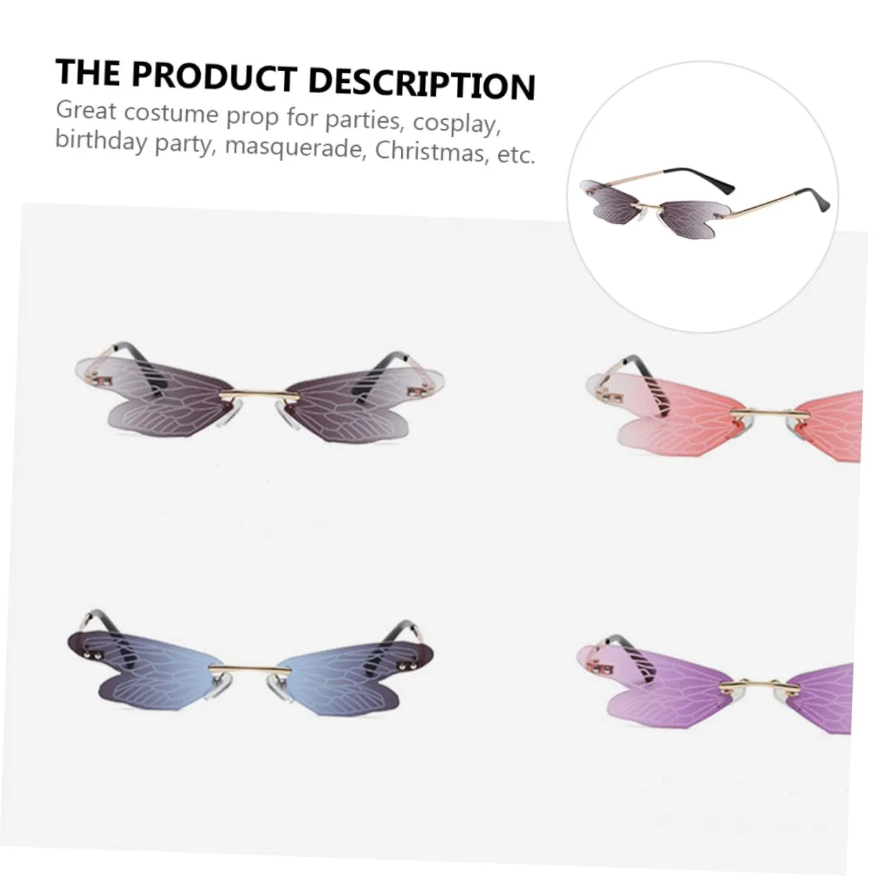 Сонцезахисні окуляри PACKOVE 2 шт Унікальні C крилами бабки, фото №3