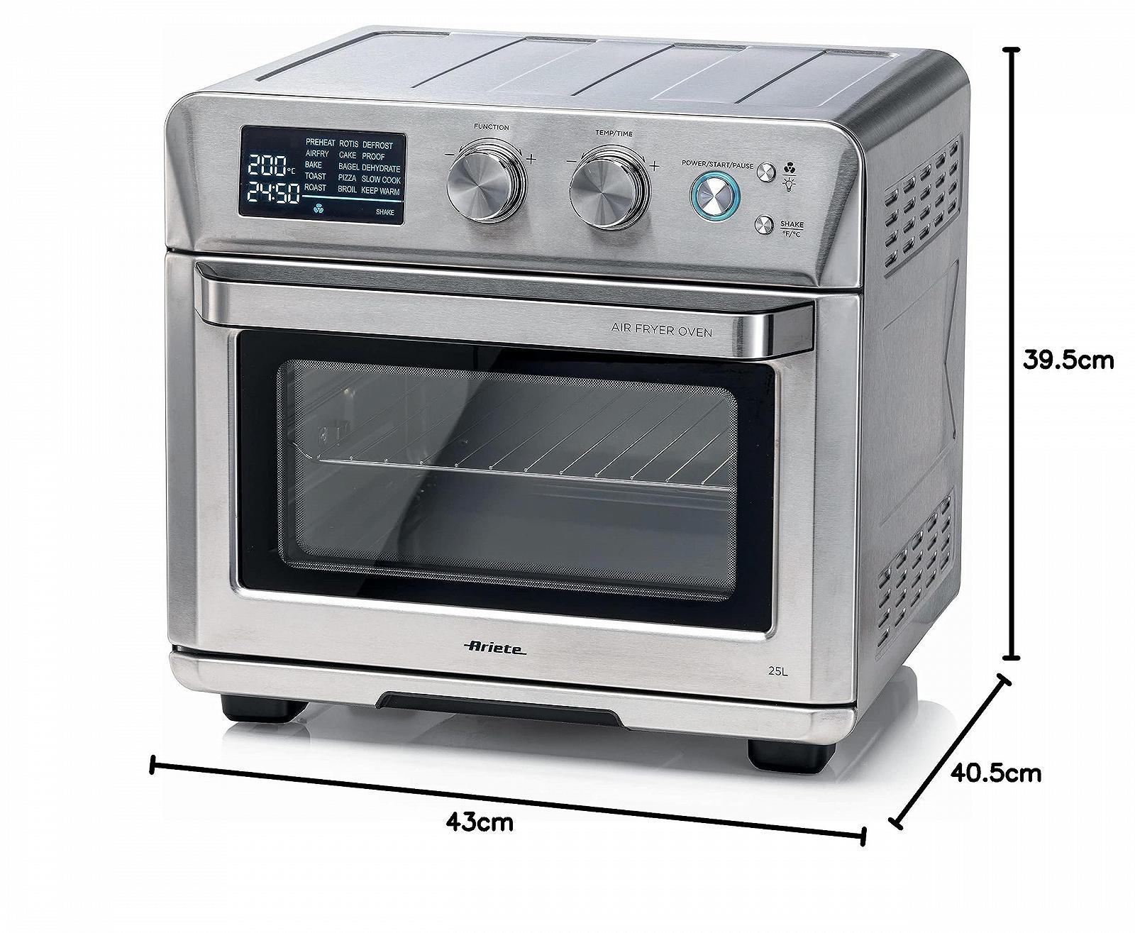 Піч-Мультипіч Ariete 4629 Airy Fryer Oven Digital SS 25 л 1700 Вт для піци 30 см LED-дисплей макс. 230 °C Срібляста, фото №7 Піч-Мультипіч Ariete 4629 Airy Fryer Oven Digital SS 25 л 1700 Вт для піци 30 см LED-дисплей макс. 230 °C Срібляста, фото №7