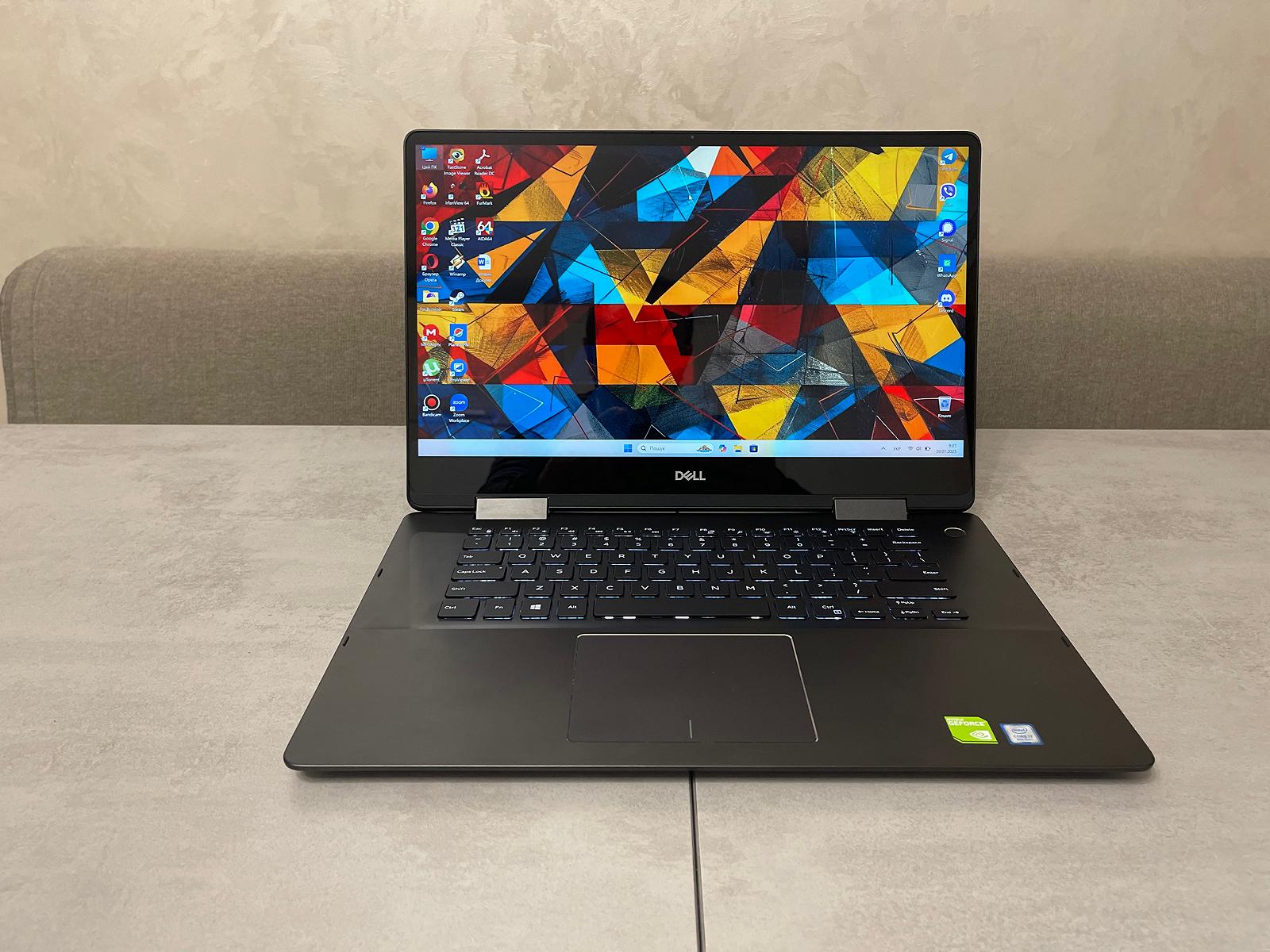 Ноутбук-трансформер Dell Inspiron 7586, 15,6" 4K IPS сенсор, i7-8565U, 16GB, 512GB SSD, NVIDIA GeForce MX150 2GB, фото №1