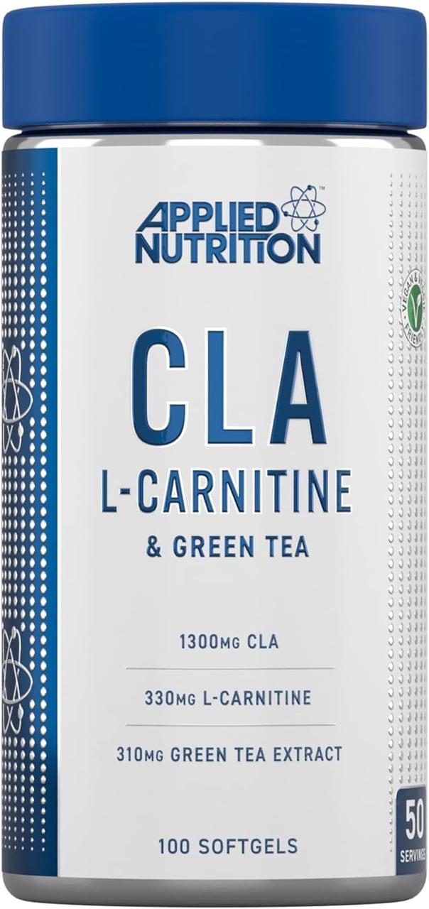 Комплексный жиросжигатель Applied Nutrition CLA L-Carnitine Green Tea 100 Veggie Softgels, фото №1