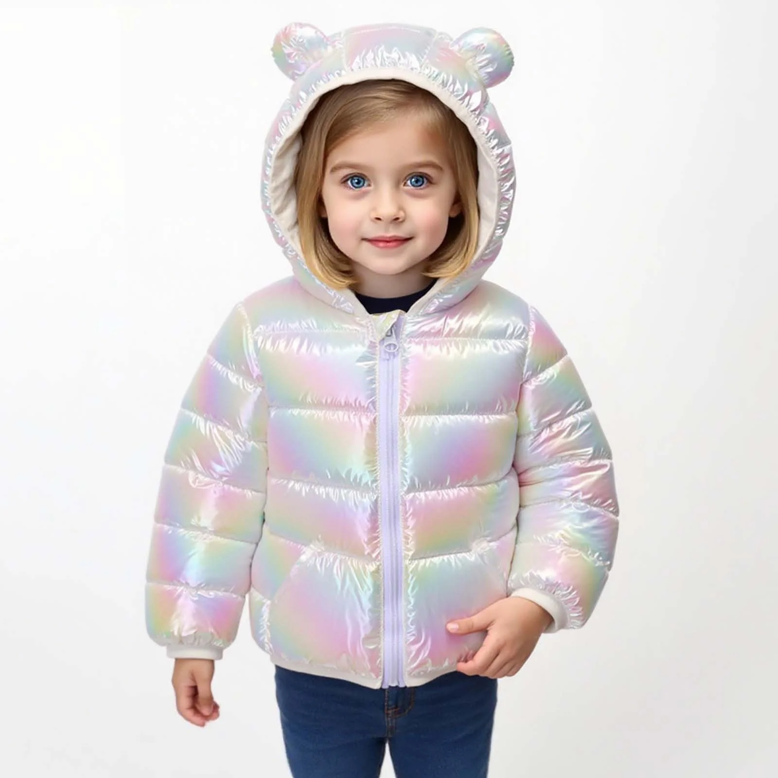 Куртка стеганая EQWIGKEIT для девочек и мальчиков, теплая пуховая куртка, легкая зимняя детская куртка унисекс с капюшоном, фото №3