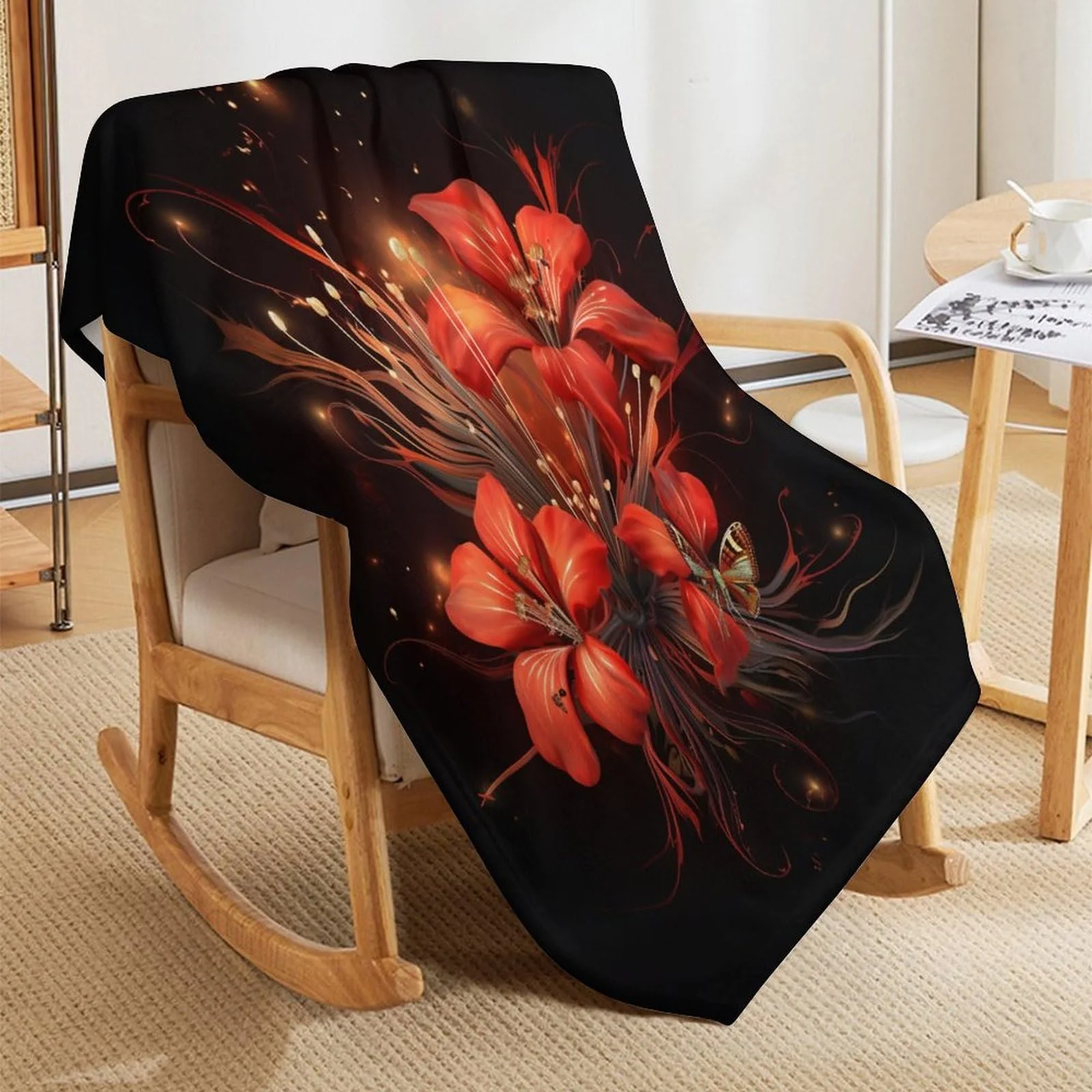 Покривало Квіткова, Пухнаста для дивана, фото №7