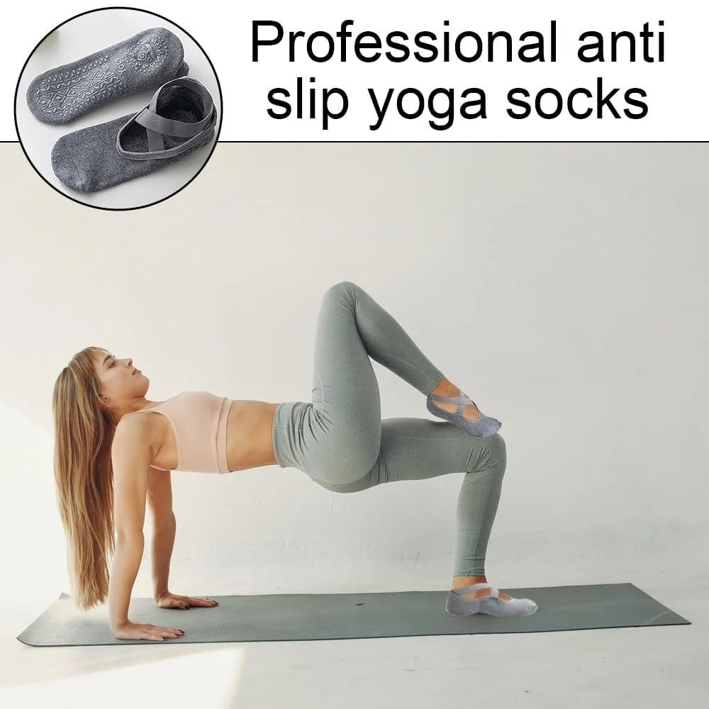 Шкарпетки для пілатесу Протиковзкі 2 пари Шкарпетки для йоги та пілатесу, фото №4