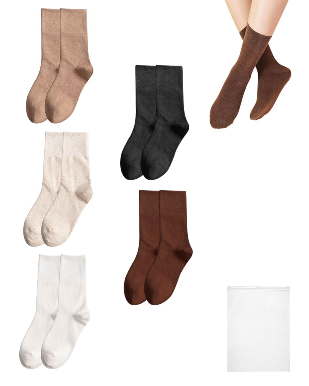 Носки Унисекс Хлопковые Тонкие Носки 5 пар, фото №1