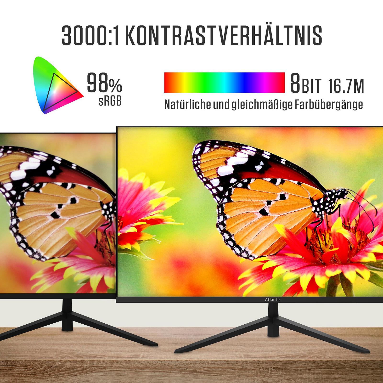 Монитор Atlantis VA 22 дюйма 75Hz Full HD 1920 x 1080 VGA HDMI 6.5 мс 3000:1 178/178, фото №5