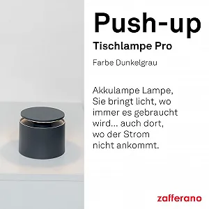 Настільна лампа Zafferano Push-Up Lamp бездротова акумуляторна з сенсорним керуванням для вулиці з димером 2200-3000 K висота 80-100 см темно-сіра synthetic.ua - Фото 1