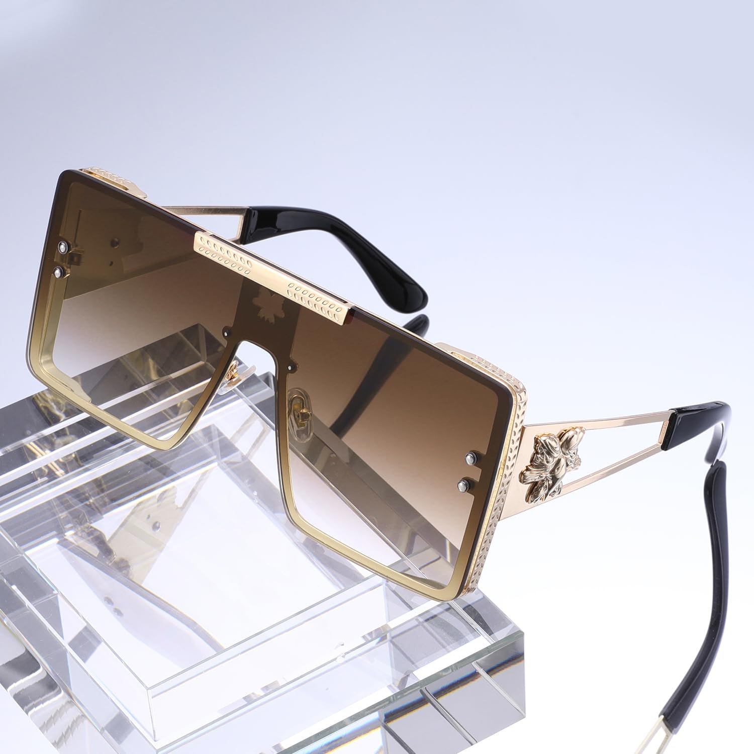 Квадратні великі сонцезахисні окуляри Kimorn для чоловіків і жінок, велика пласка оправа, фото №7