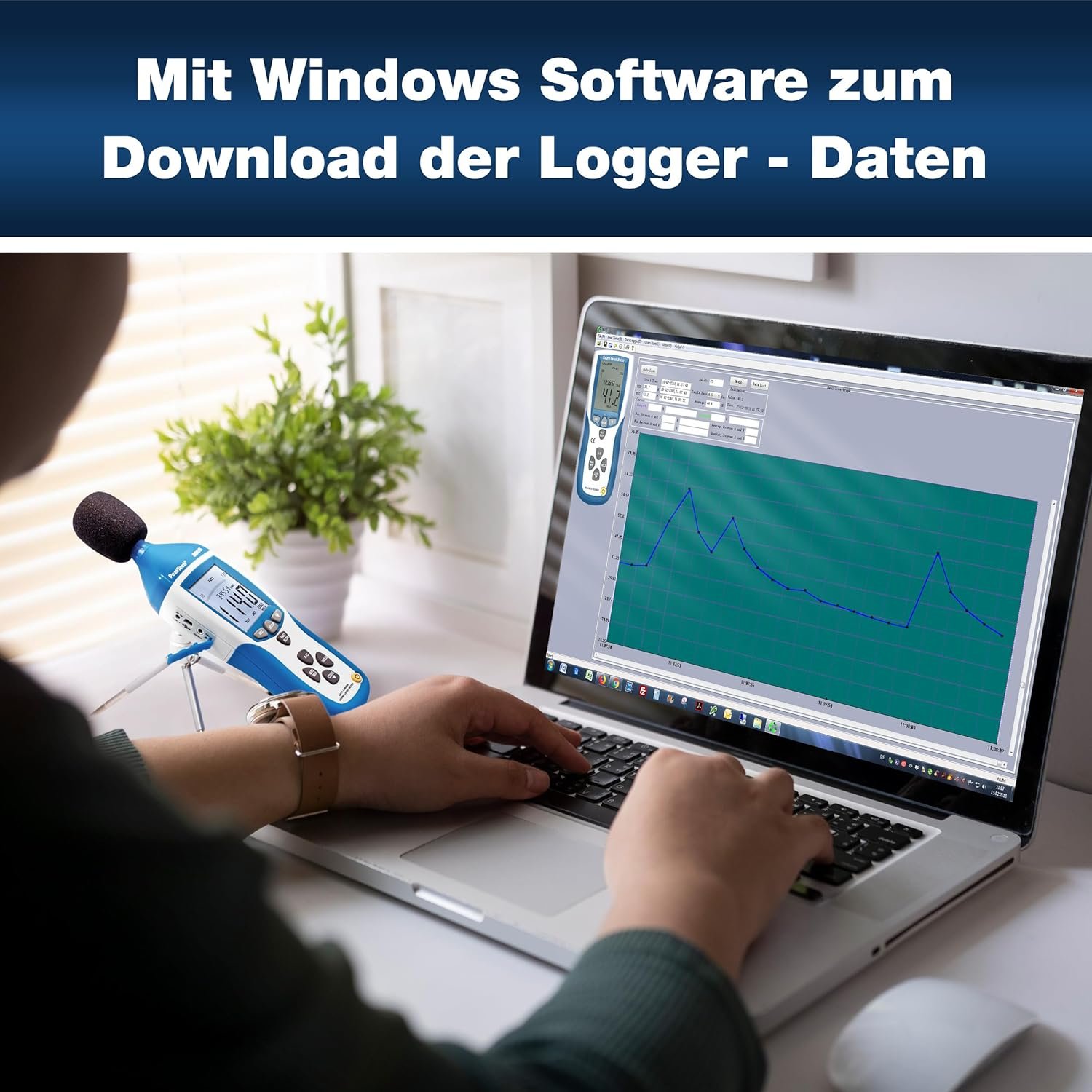 Шумомер PeakTech P 8005 Голубой, фото №5 Шумомер PeakTech P 8005 Голубой, фото №5