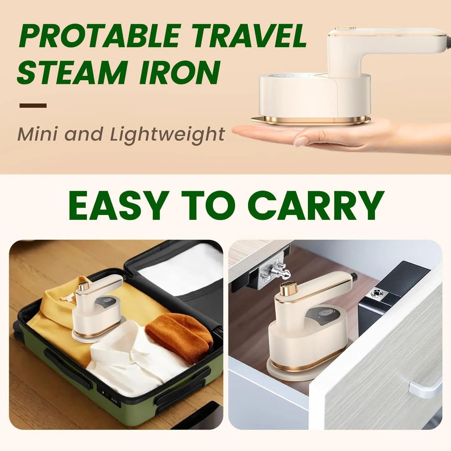 Дорожный утюг-отпариватель 2 в 1 1500W 180° Foldable Portable, фото №7