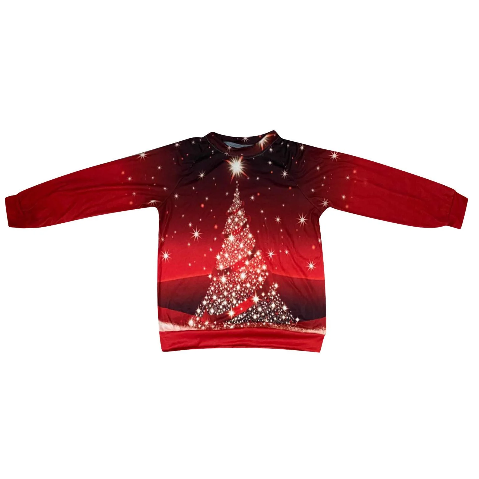 Блестящий рождественский джемпер Женский джемпер с длинными рукавами Рождественская толстовка Женский рождественский джемпер Рождественская елка Рождественский мотив Праздничные легкие рождественские топы Рождественская рубашка Рождественский наряд, фото №3