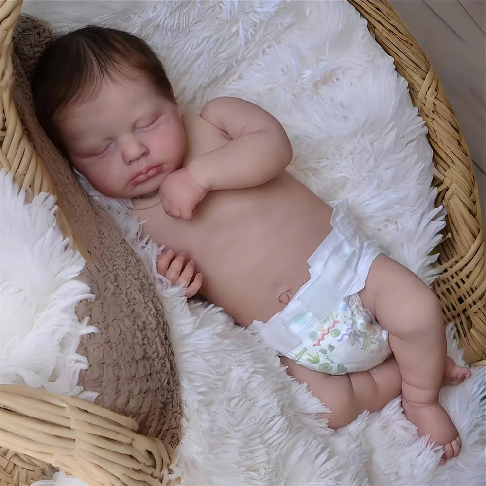 Кукла Реборн Девочка kgniess me 20 дюймов, ручная работа, мягкое виниловое тело, выглядит как настоящий ребенок, закрытые глаза, спящая девочка, фото №2