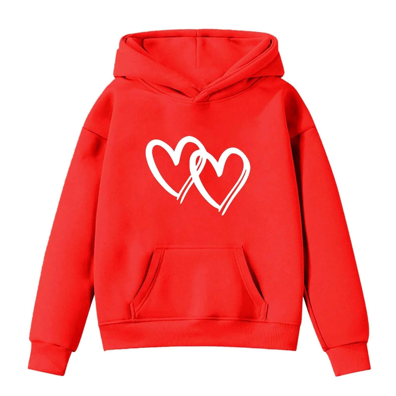 Толстовка Generisch однотонная с капюшоном для девочки, современный крой по бедрам, пуловер с карманом-кенгуру, максимальная свобода движений, 110-160 см, фото №3