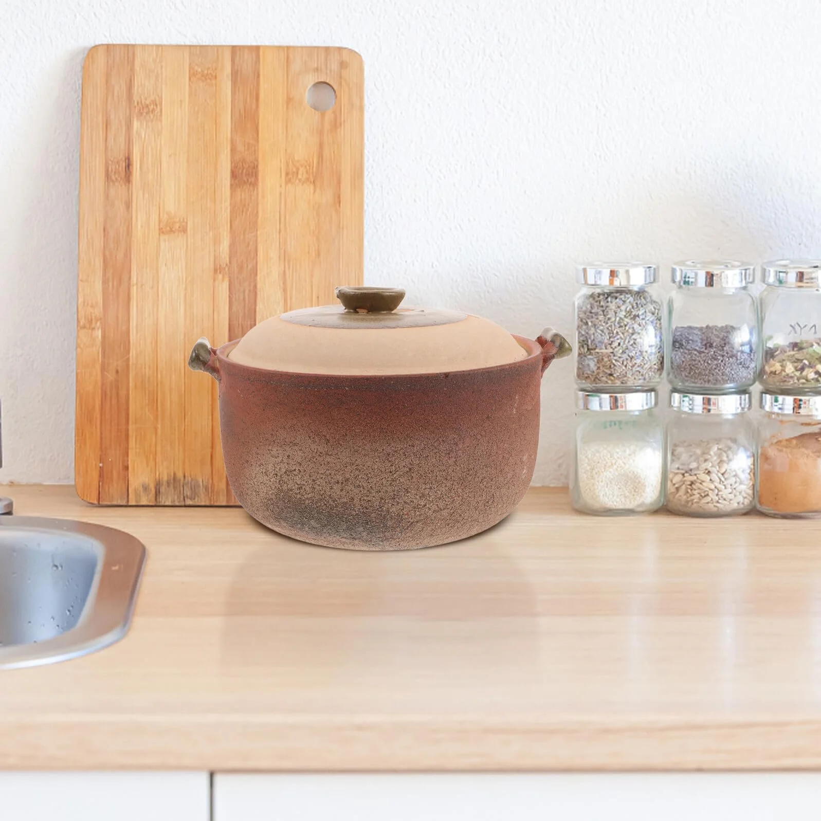 Горщик Terracotta Clay Pot теракотовий керамічний з ручкою, фото №5