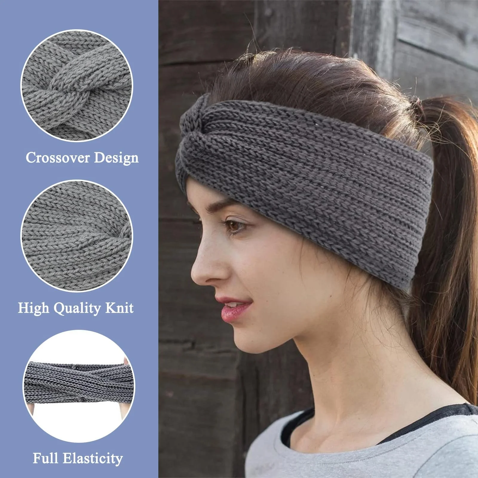 В'язана Пов'язка на Голову Жіноча Зимова Тепла, фото №2