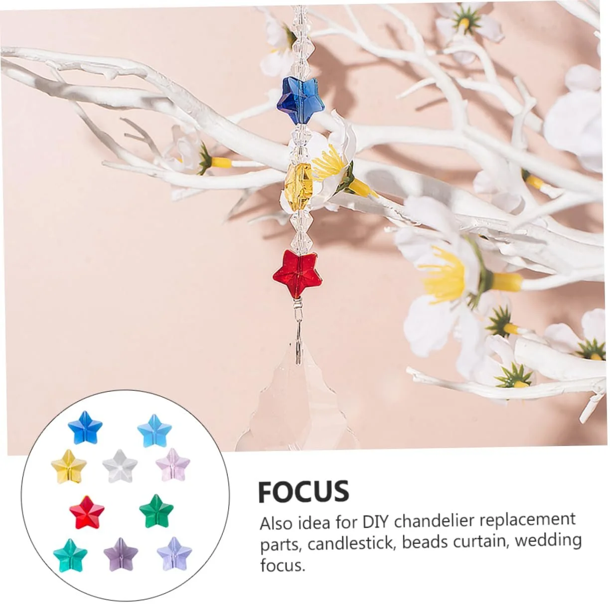 Намистини Зірка SEWACC 14 мм Кристал Різнокольорові 100 шт, фото №5