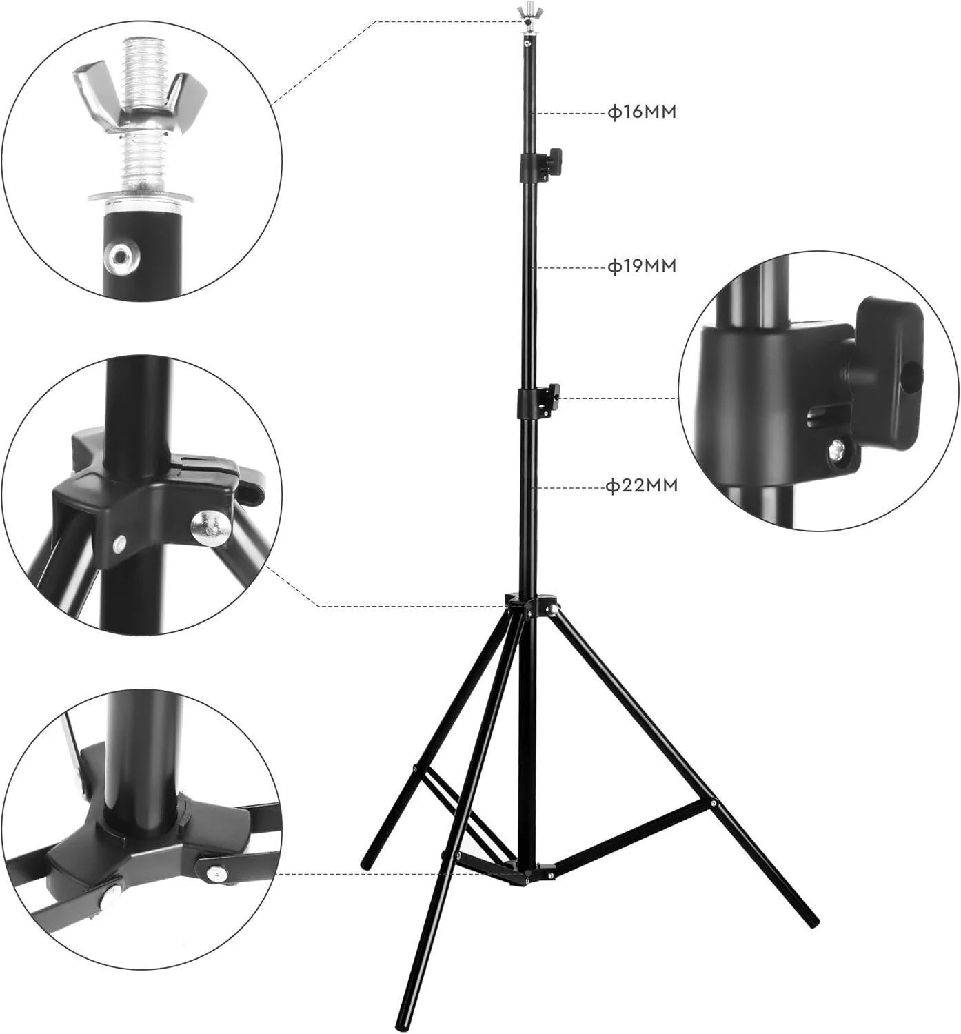 Регульована підставка для фону BDDFOTO 2 x 3 м Чорний, фото №4 Регульована підставка для фону BDDFOTO 2 x 3 м Чорний, фото №4