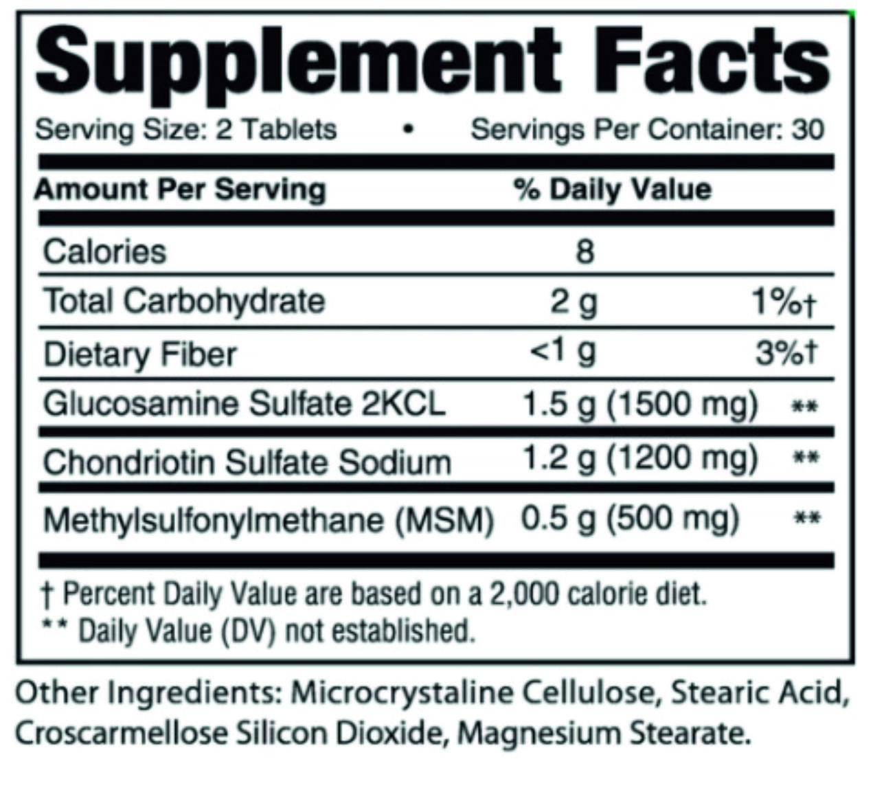 Средство для суставов Glucosamine Chondrotin MSM 60 tabl, фото №2