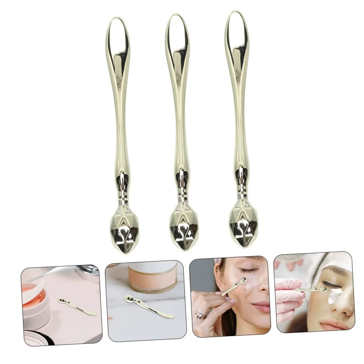 Аппликаторы для макияжа глаз Beaupretty, ромбовидные металлические ложки для нанесения крема., фото №2