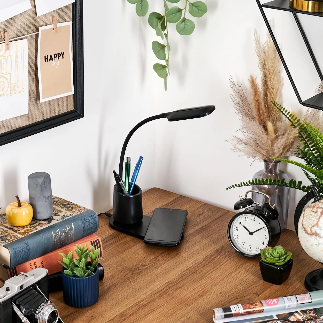 LED Настільна лампа HOFSTEIN Debelmose 45 см Регульована з димуванням Чорний/Білий, фото №6