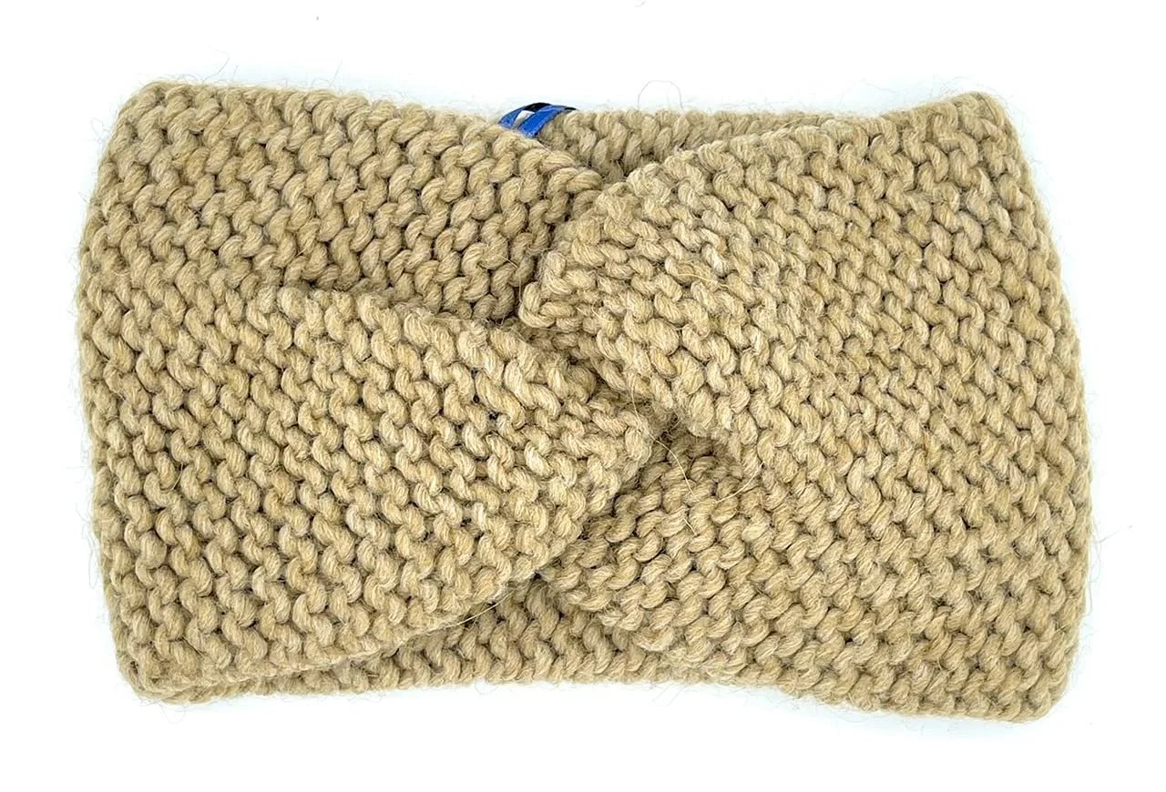 В'язана пов'язка на голову з альпаки Alpaca Oatflakes, фото №1