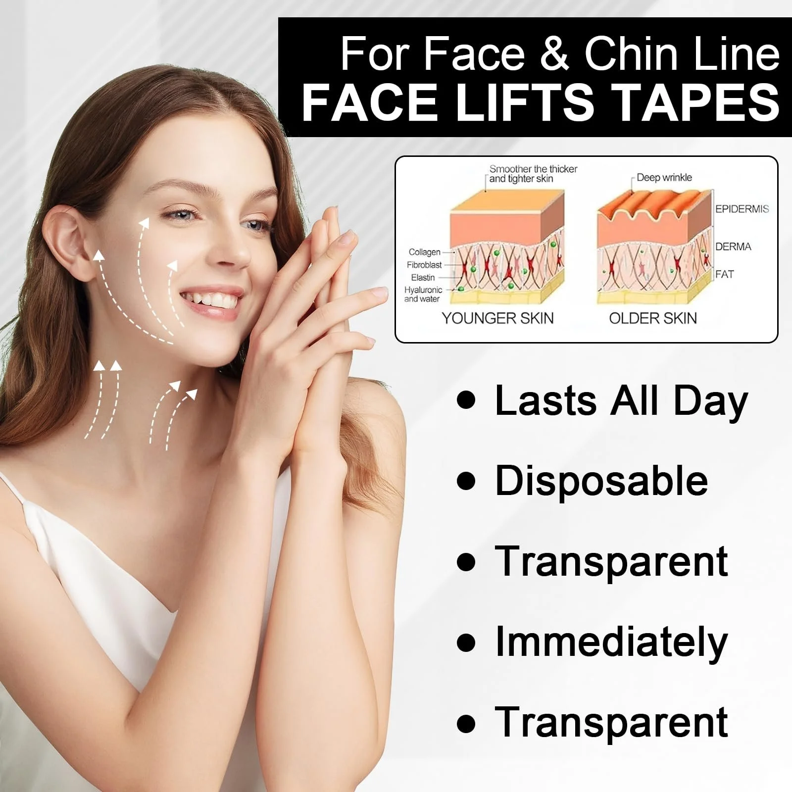 Набір стрічок для підтяжки обличчя 120 шт., стрічка для підтяжки обличчя, фото №4