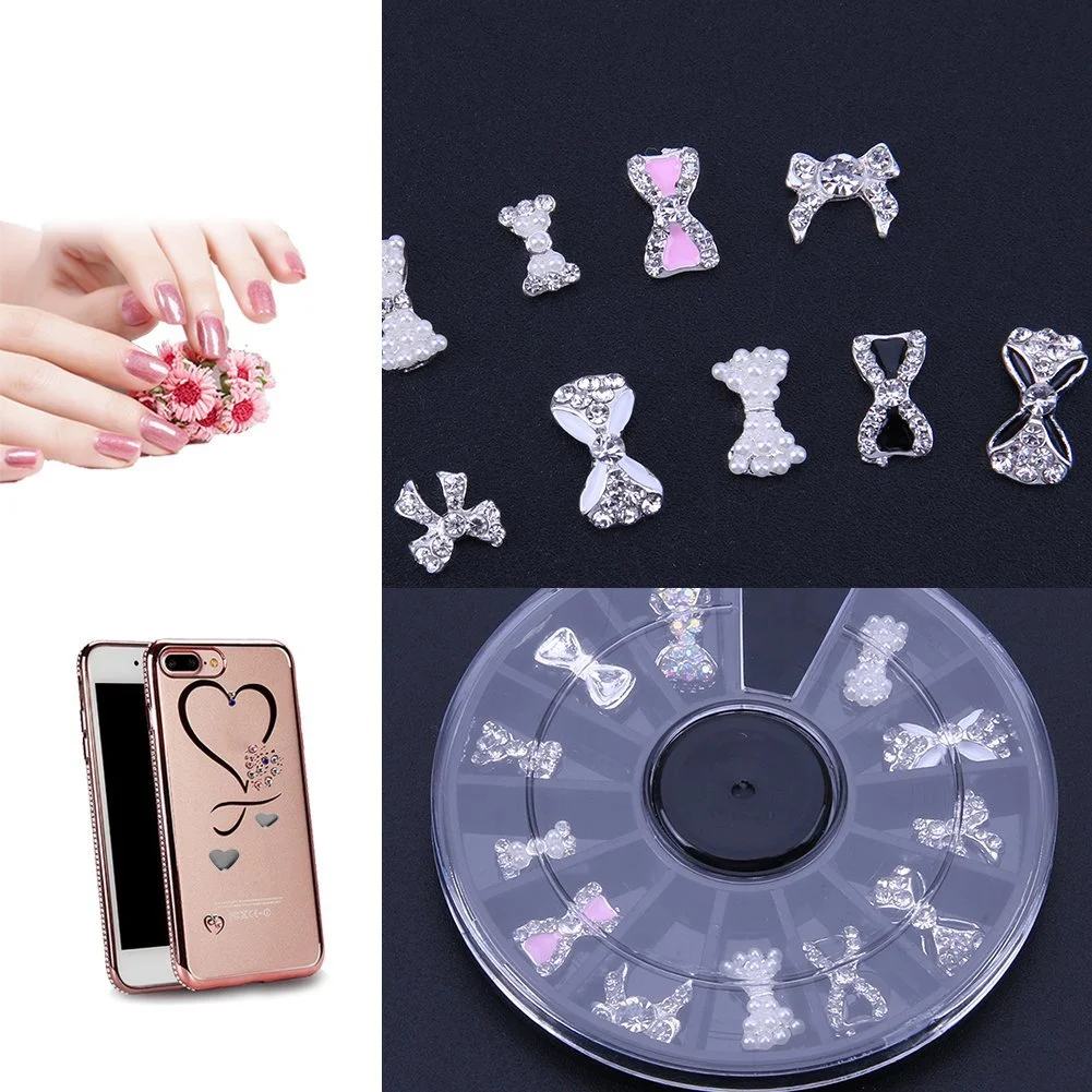 3D Стразы для ногтей Блестки Бантик Украшение Инструмент для маникюра, 12 шт, фото №2