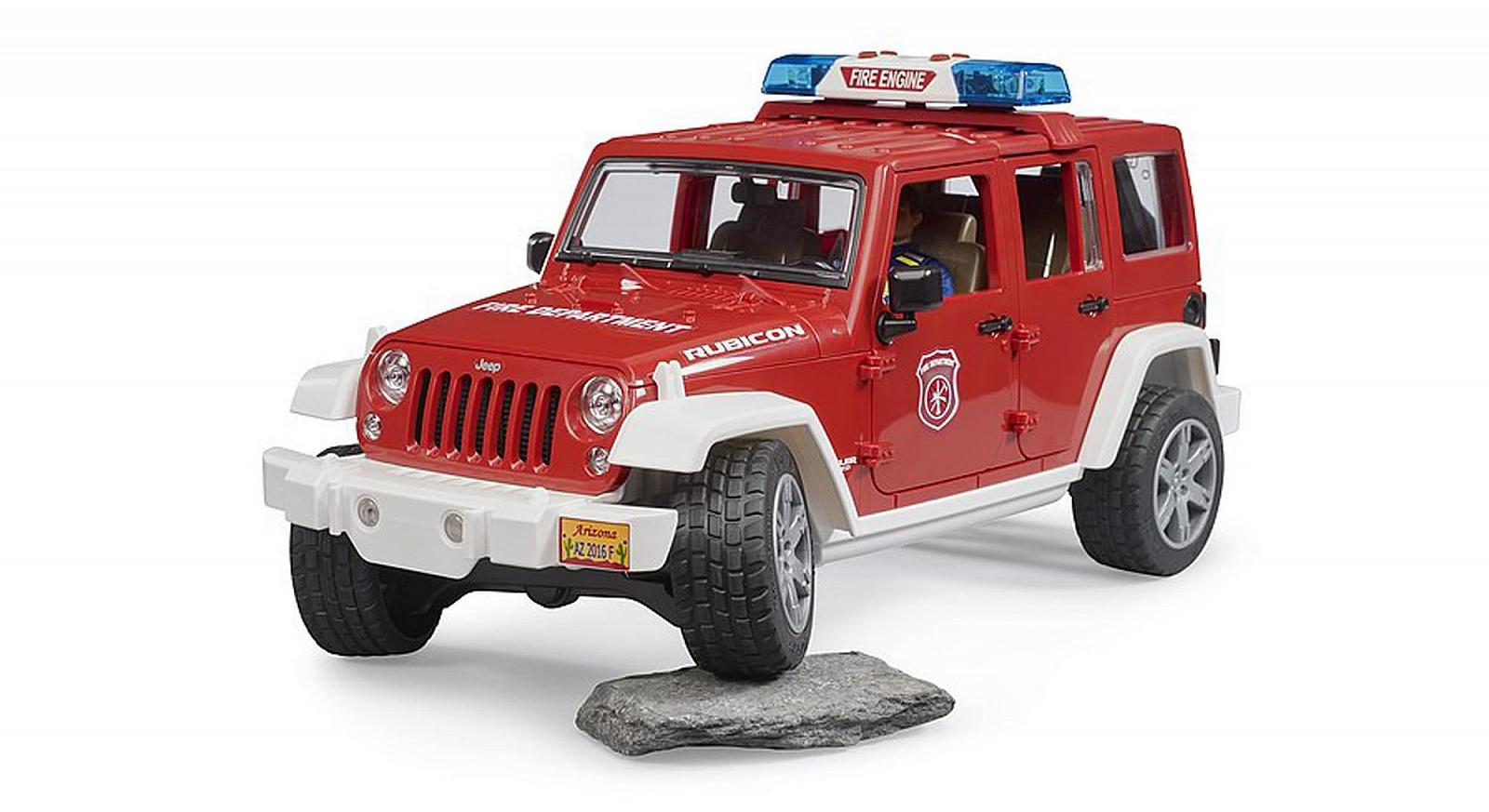 Іграшковий автомобіль Bruder Jeep Wrangler Unlimited Rubicon Fire Department Vehicle з набором пожежника, фото №3