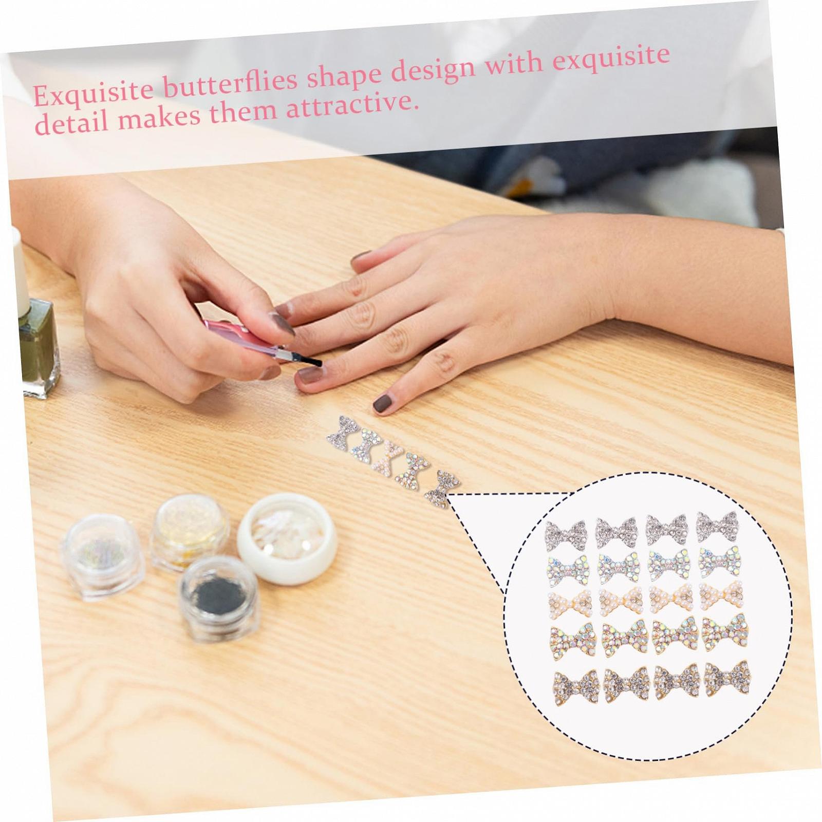 Подвеска для ногтей Mikinona Набор 150 шт. Ювелирные изделия с бриллиантами для ногтей, подвески-шармы для аксессуаров для ногтей, DIY украшения для ногтей, стразы для ногтей, металлические, фото №9