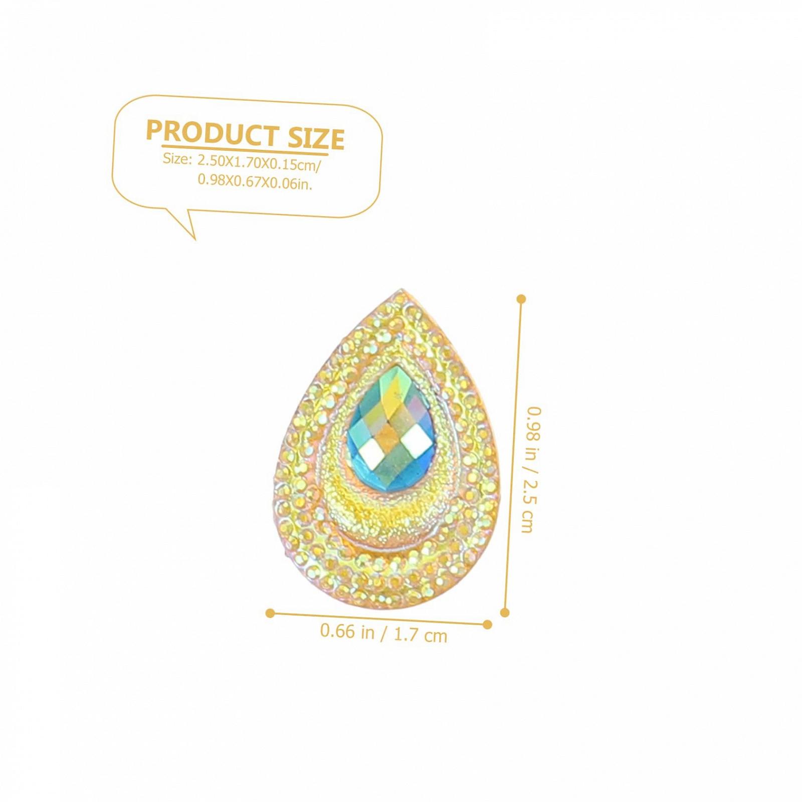 Украшение Капля NUOBESTY Набор Смола Бриллиант Декоративные украшения Капли воды Плоская задняя часть Кристаллы Шитье из смолы Бусины в виде павлиньего глаза Цветной Плоский дрель ручной, фото №7