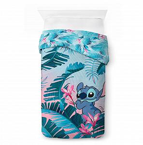 Постільна білизна Jay Franco Disney Lilo and Stitch Floral для однієї людини, дитяча, наволочка 80 x 80 см, бавовна synthetic.ua - Фото 1
