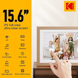 Цифровая фоторамка Kodak 15.6 Inch Touch Screen WiFi 1920 x 1080 32GB Burlywood synthetic.ua - Фото 1
