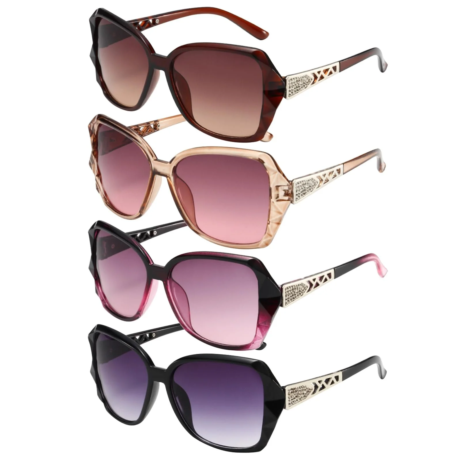 Сонцезахисні окуляри Жіночі BDSHUNBF Чорні з УФ-захистом Ретро, фото №1