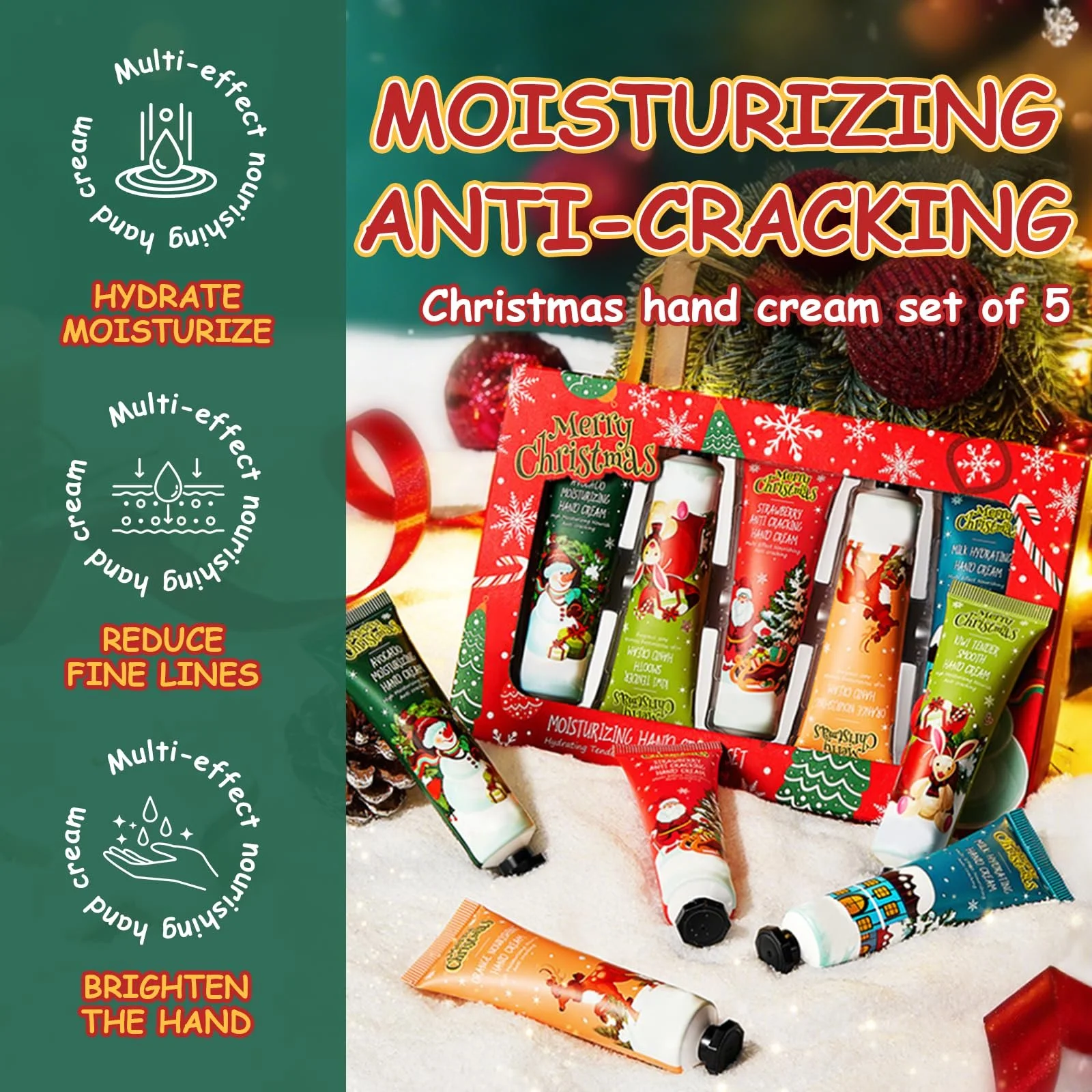 Крем для рук Набір, 5 x 30 г Авокадо, Ківі, Полуниця, Апельсин та Молоко, фото №2