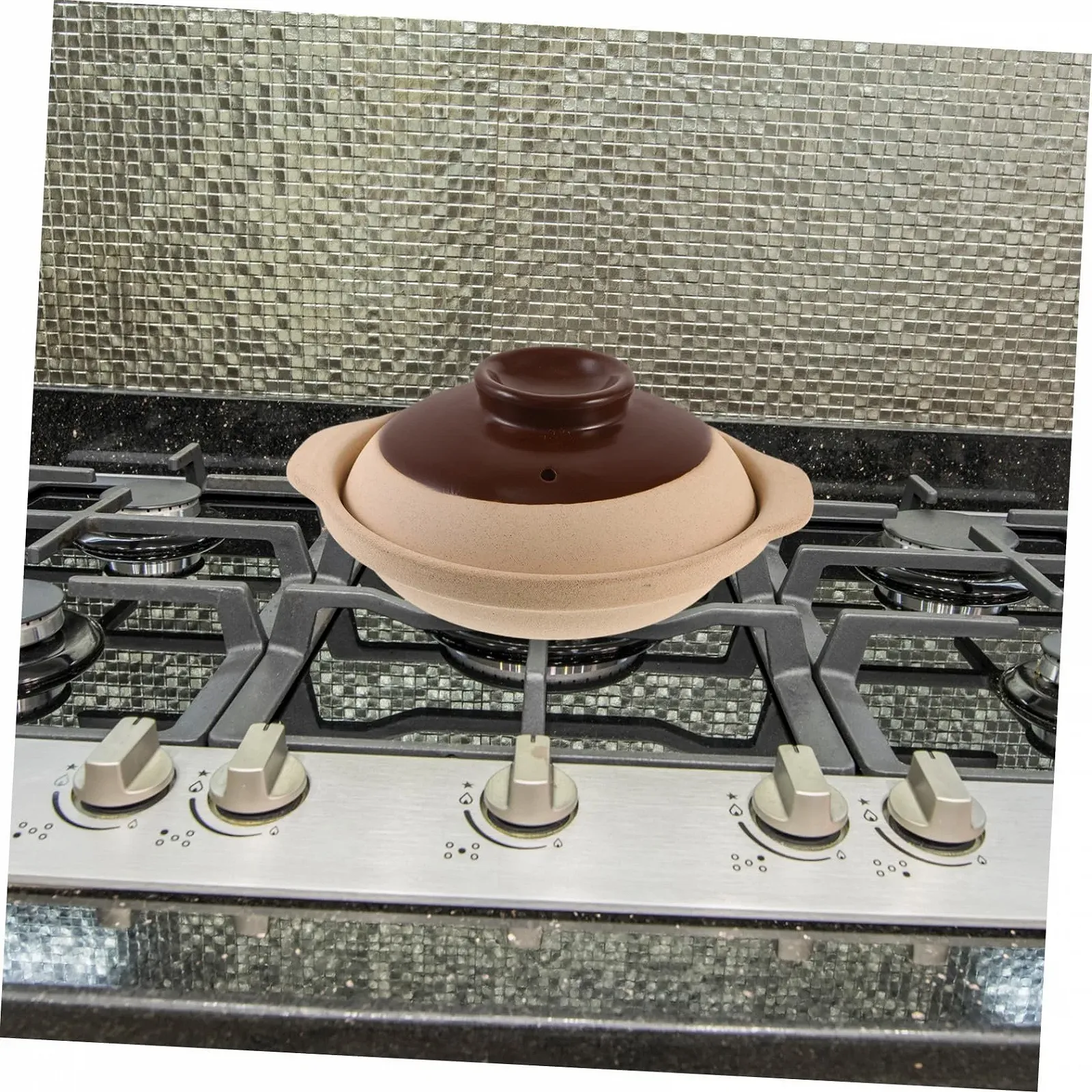 Кастрюля керамическая Gatuida с крышкой Жаропрочная с нескользящими ручками Гладкая поверхность, фото №6