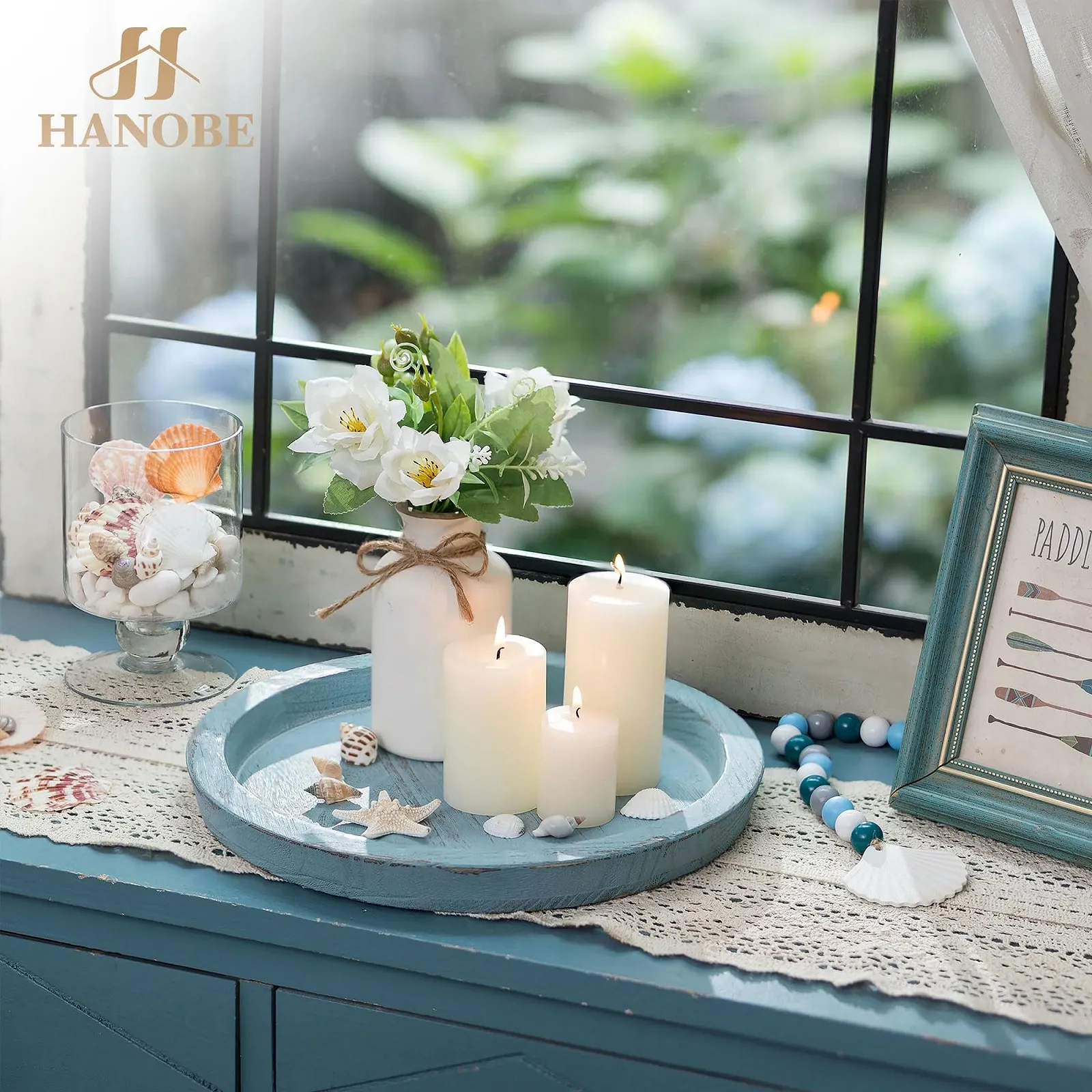 Декоративный поднос Hanobe Деревянный круглый, фото №4 Декоративный поднос Hanobe Деревянный круглый, фото №4