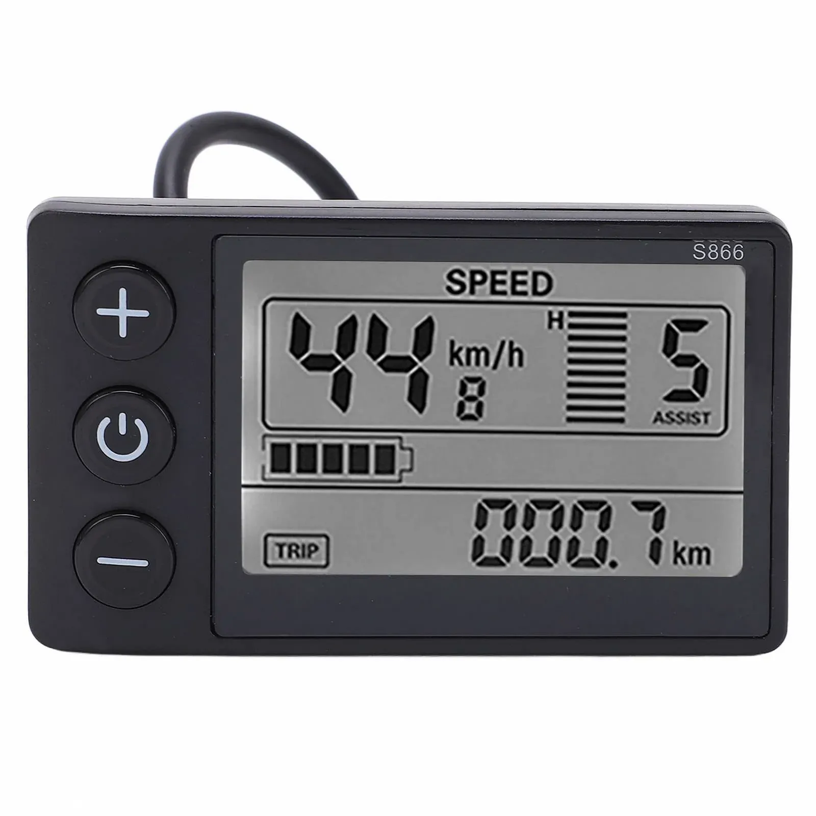 LCD-дисплей для электровелосипеда S866 24V 36V 48V 22.2 мм 5 Pin, фото №1