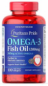 Omega-3 Fish Oil 1200 mg 360 Active Omega-3) 100 Softgels - Фото 1