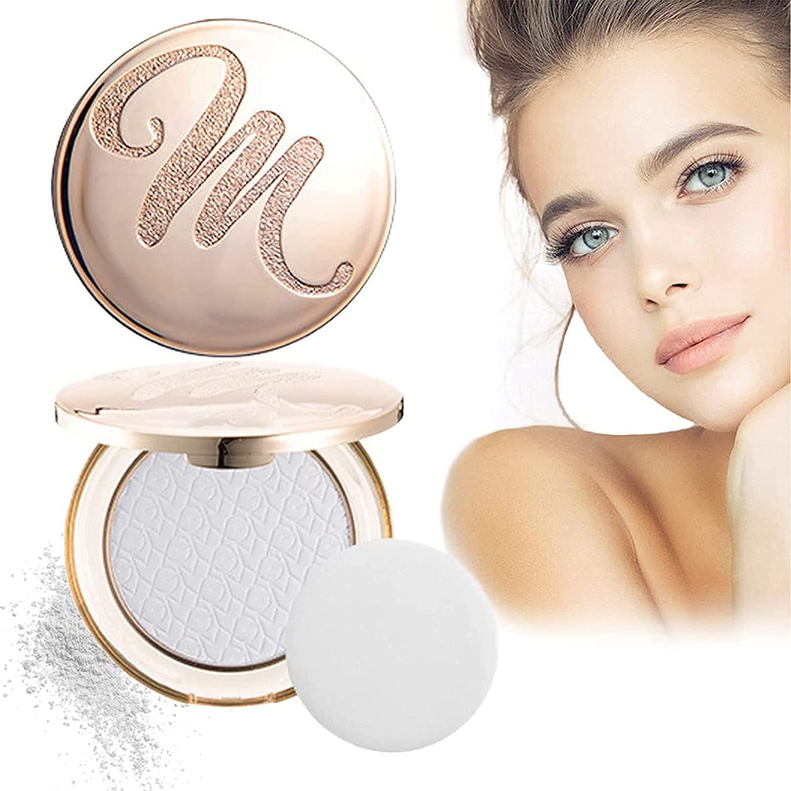 Пудра для лица Golden Diamond Face Powder прессованная #01 Matte White, фото №1