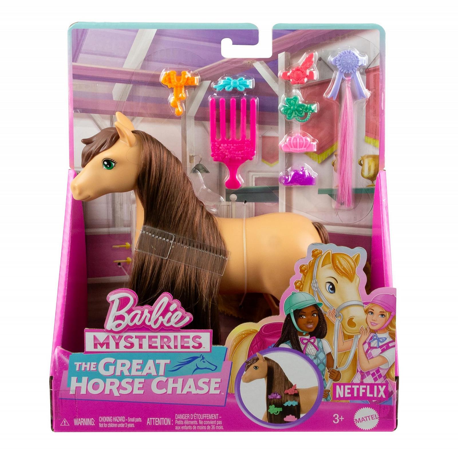 Кінь Barbie Pony Pepper і аксесуари за мотивами серіалу Netflix «Пригоди загадкового коня» для розчісування та стилізації, від 3 років, HXJ37, фото №6