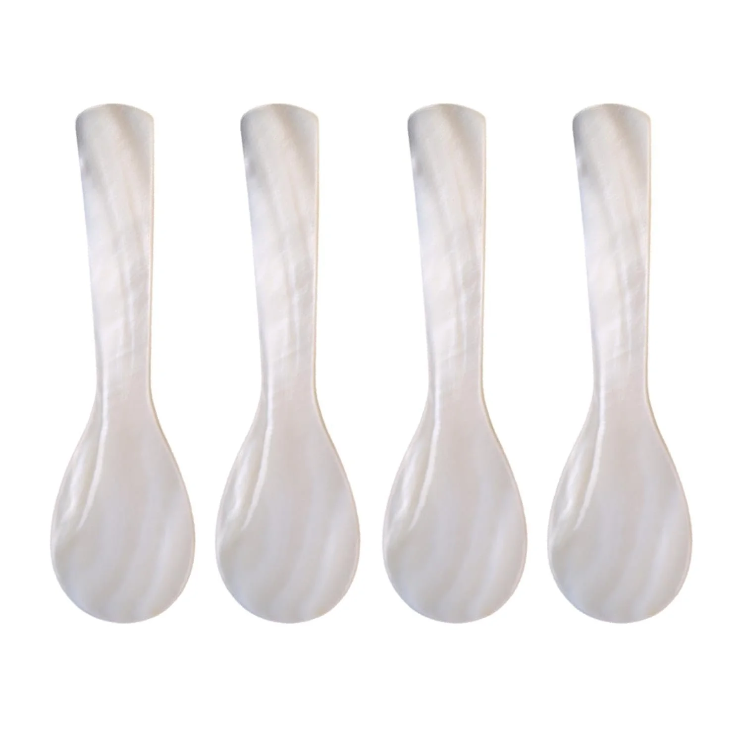 Ложки из ракушек 4 шт, ложка для икры, кофейная ложка, многоразовая ложка, креативная ложка из бисера ручной работы, набор для кухонного стола, фото №1