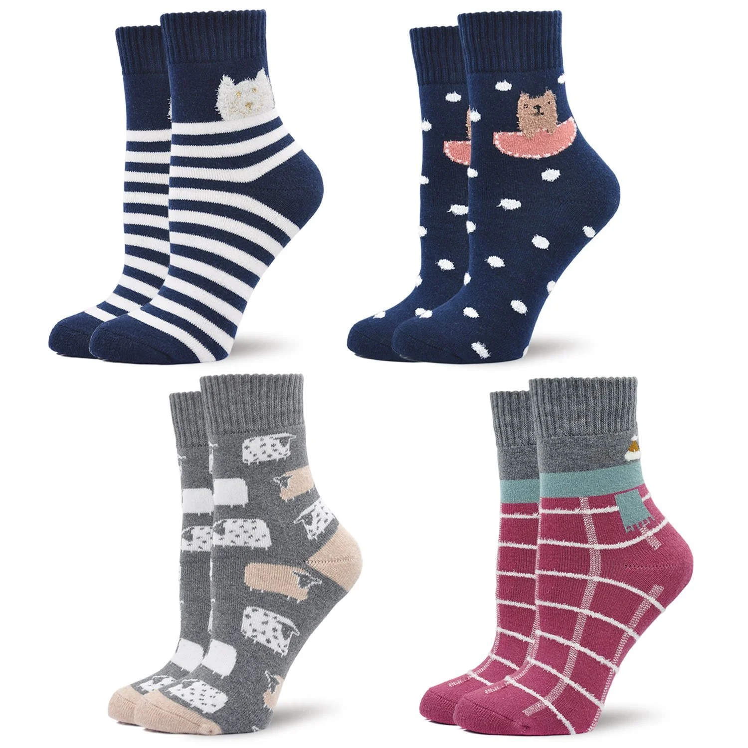 Жіночі Зимові Термошкарпетки з Внутрішньою Махровою Тканиною, 4 пари, фото №2 Жіночі Зимові Термошкарпетки з Внутрішньою Махровою Тканиною, 4 пари, фото №2