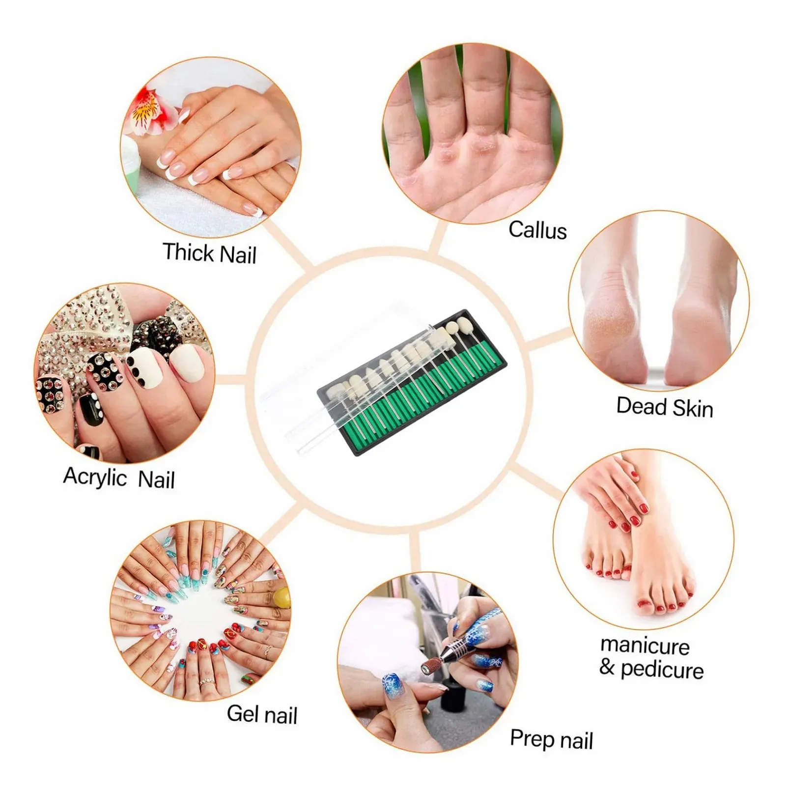 Насадки для электрического маникюрного фрезера Healvian 24 шт. для полировки ногтей, фото №5 Насадки для электрического маникюрного фрезера Healvian 24 шт. для полировки ногтей, фото №5