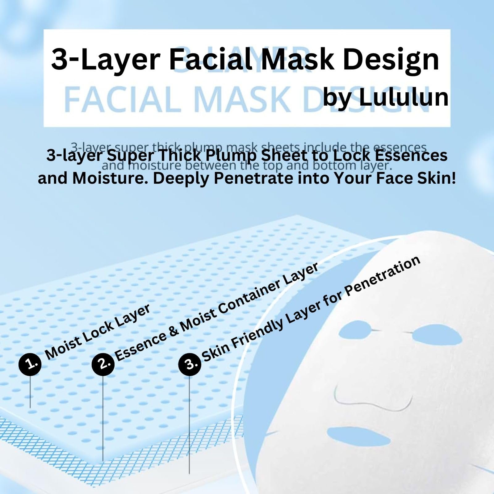 Тканинна маска для обличчя Lululun Pure Every's - Живильна зволожуюча (7 шт.), фото №3