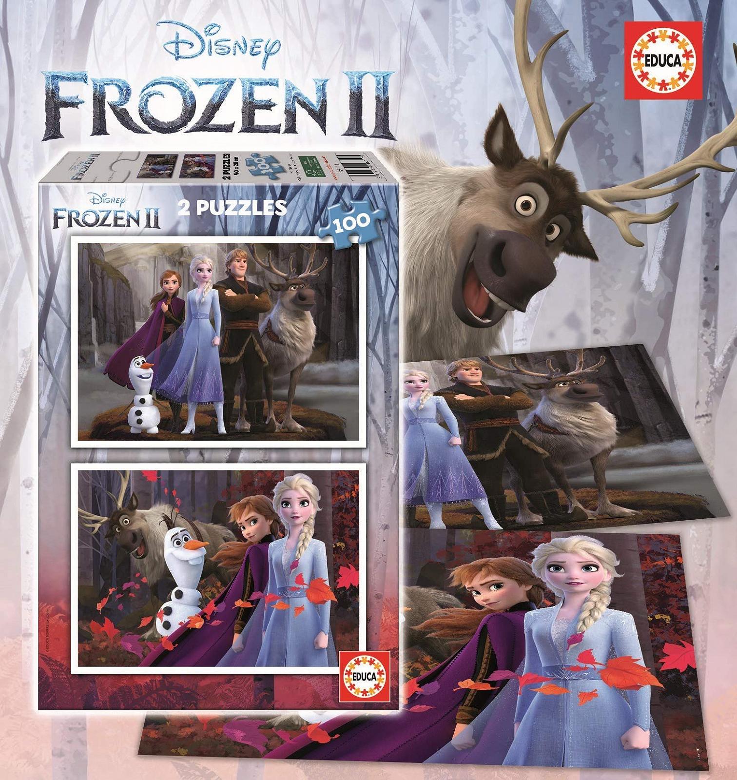 Набор пазлов Educa Frozen II Disney Anna Elsa 18111 2 x 100 деталей, фото №4